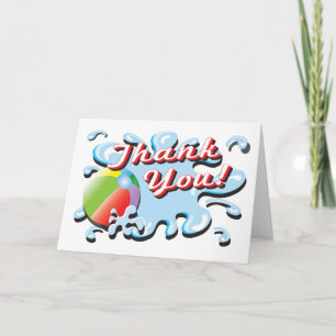Beach Ball Pool or Beach thank you note card