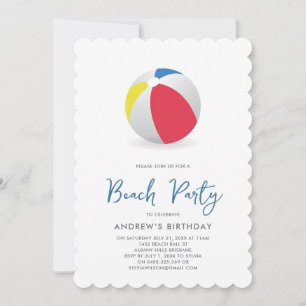 Beach Ball Pool Party Invitation