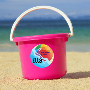 Beach Ball Pool Themed Birthday Classic Round Sticker