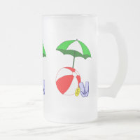 Beach Ball Pool Umbrella Frosted Mug