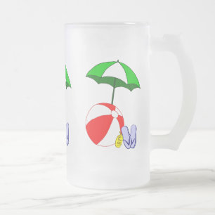 Beach Ball Pool Umbrella Frosted Mug