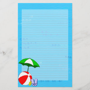 Beach Ball Pool Umbrella Lined Stationery