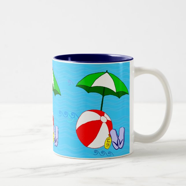 Beach Ball Pool Umbrella Mug (Right)