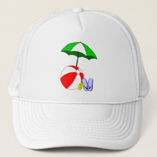 Beach Ball Pool Umbrella Template Trucker Hat