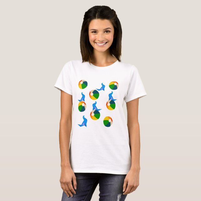 Beach Ball & Seal  T-Shirt (Front Full)