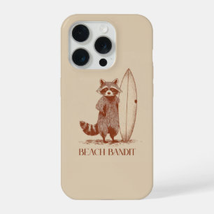 Beach Bandit Racoon Surfer – Funny Vintage iPhone 15 Pro Case