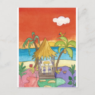Beach Bar at Sunset Postcard
