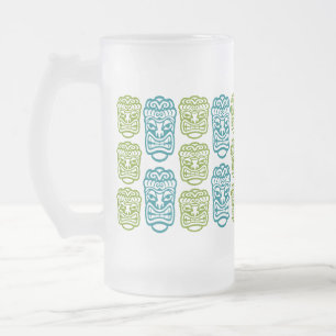 Beach Bar Party Retro Tiki  Frosted Glass Beer Mug