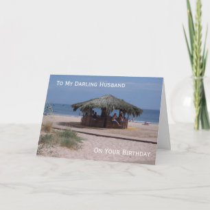 Beach Bar Personalised Husband Birthday Card