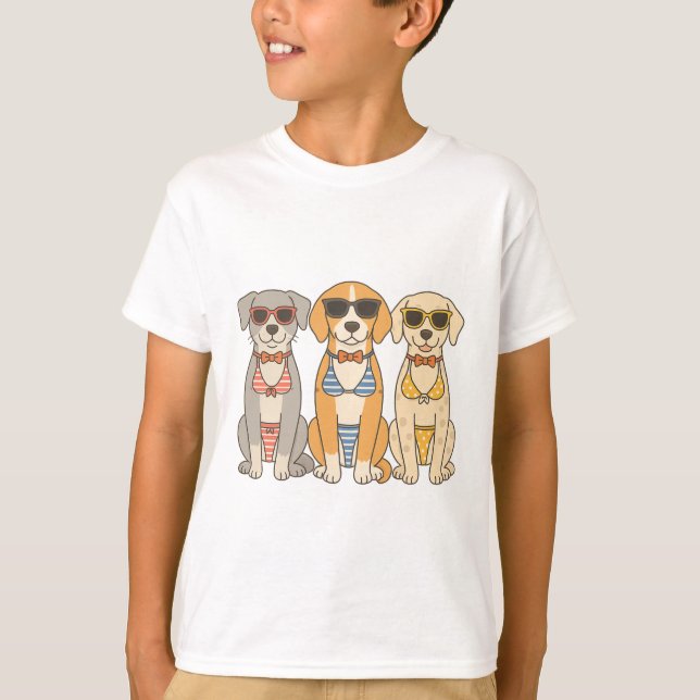 Beach Barkers Bikini Trio with Attitude T-Shirt (Front)