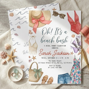 Beach Bash Bridal Shower Flat Swimsuit Invitation
