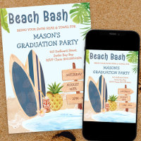 Beach Bash Graduation Party Surfboard