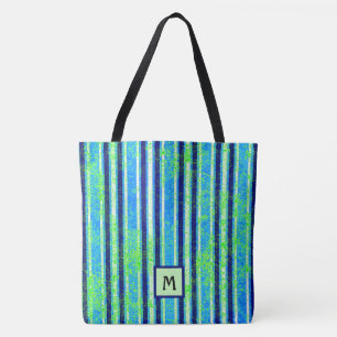 Beach Batik Stripes Monogram Tote Bag