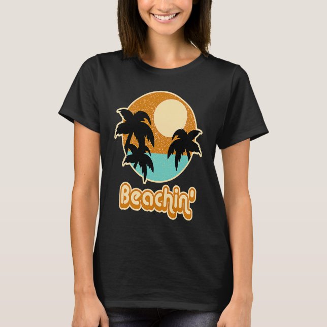 Beach   Beaching with Sunset  Palm Beach Holiday T-Shirt (Front)
