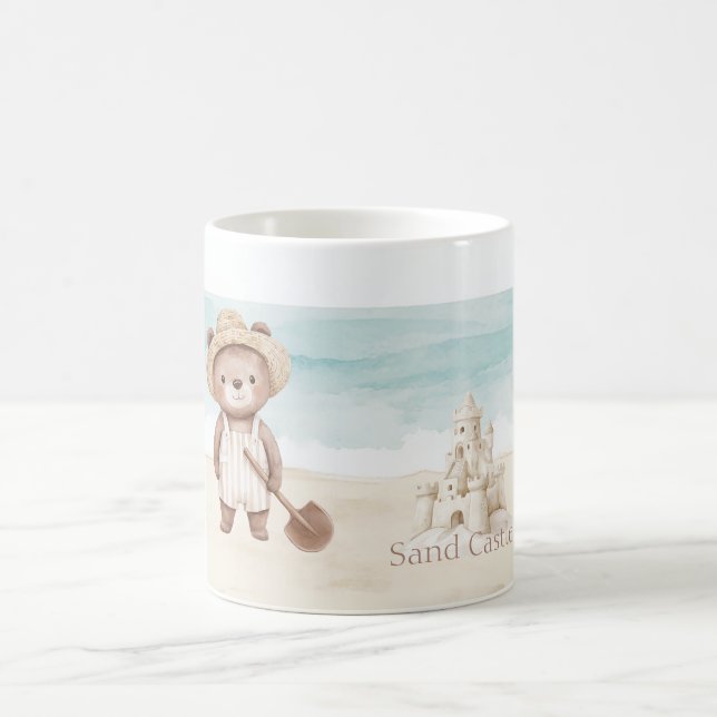 Beach Bear Sand Castle Coffee Mug (Center)