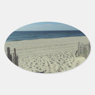 Beach Beauty Oval Sticker