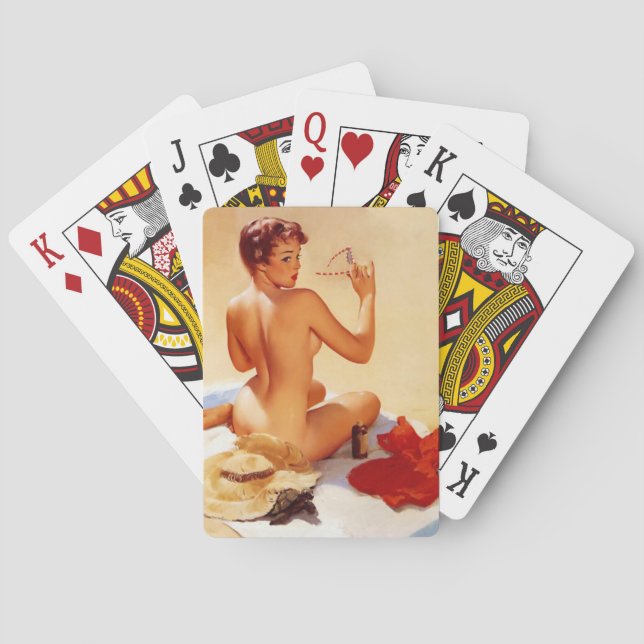 Beach Beauty Pin Up Playing Cards (Back)