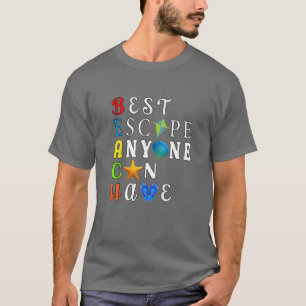 Beach, Best Escape Anyone Can Have, Starfish Seash T-Shirt