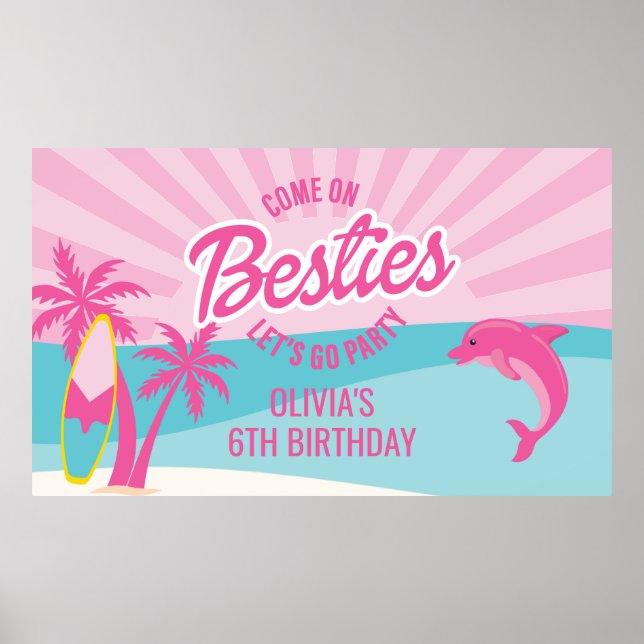 Beach Besties Birthday Poster (Front)