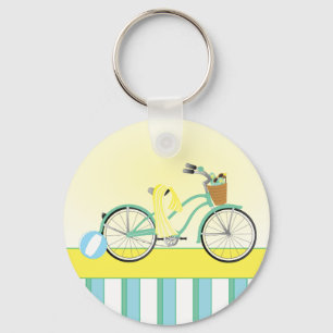 Beach Bicycle Key Ring