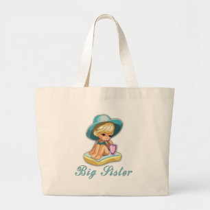 Beach Big Sister Large Tote Bag