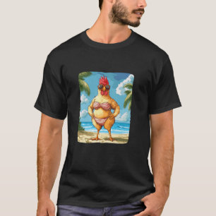 Beach Bikini Costume with this Funny Chicken Swims T-Shirt