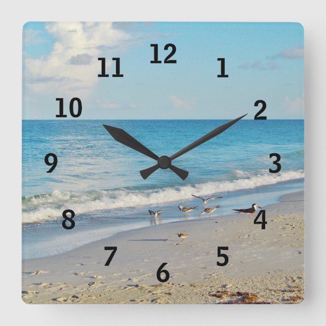 Beach Birds Wall Clock (Front)