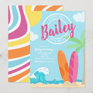 Beach Birthday Invitation   Girl Beach Invitation