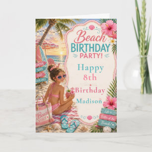 Beach Birthday Party Card