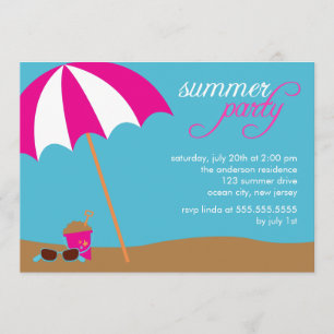 Beach Birthday Party Invitations