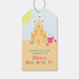 Beach Birthday Party Sand Castle Tags