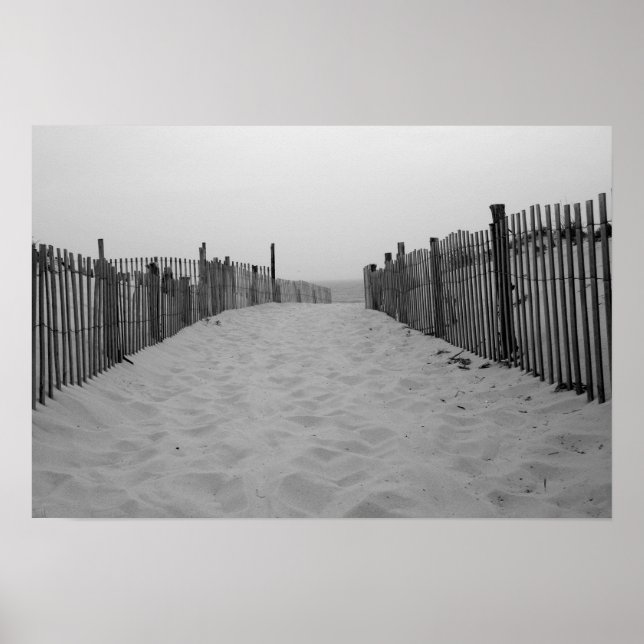 Beach Black and White Photo Print (Front)
