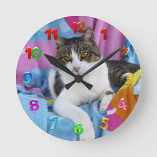 Beach Blanket Cutie Round Clock