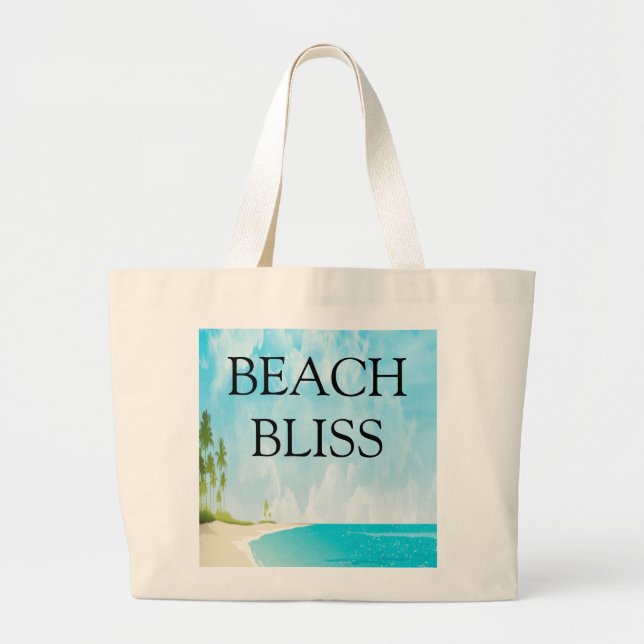 Beach Bliss Coastal Ocean Scene Canvas Tote Bag (Front)