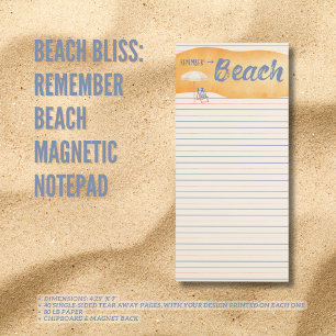Beach Bliss: Remember🏖️🌞📝Beach Magnetic Notepad