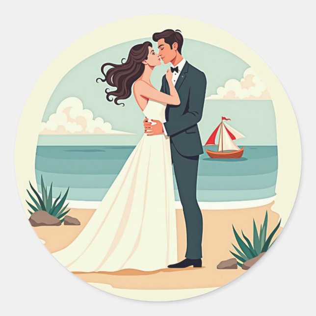 Beach Bliss Romance Sticker (Front)