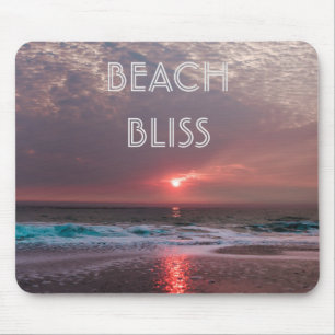 Beach Bliss Tropical Paradise Sunset Editable Mouse Mat