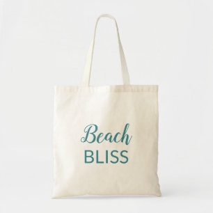 Beach Bliss Typography Aqua Tote Bag