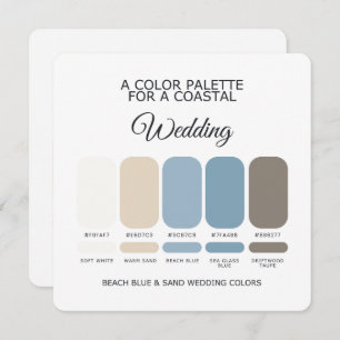 Beach Blue and Sand Wedding Color Palette Card