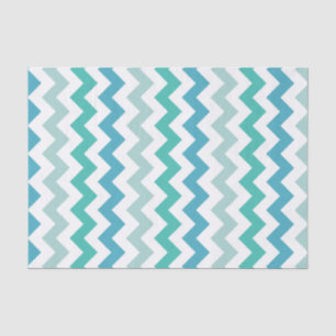 Beach Blue Chevron Pattern Tissue Paper