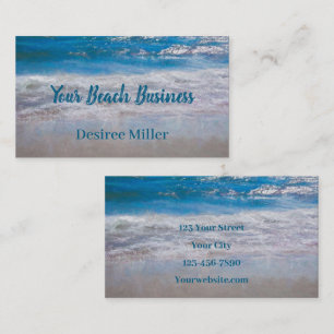 Beach Blue Coastal Ocean Waves Tropical Art Business Card