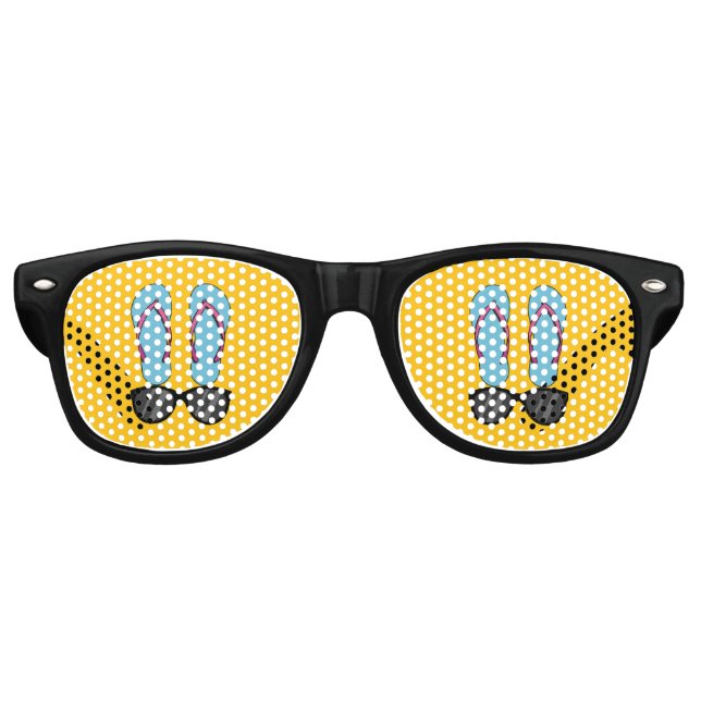 Beach Blue Flip Flops and Black Sunglasses (Front)