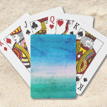 Beach Blue Green Distressed Watercolor Playing Cards<br><div class="desc">This beachy, tropical design is in weathered, watercolor blue and green. Click the customise button for more flexibility in adjusting the graphic or adding your own personal text. Variations of this design as well as coordinating products are available in our shop, zazzle.com/store/doodlelulu. Contact us if you need this design applied...</div>