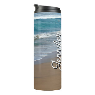 Beach Blue Ocean Waves Thermal Tumbler