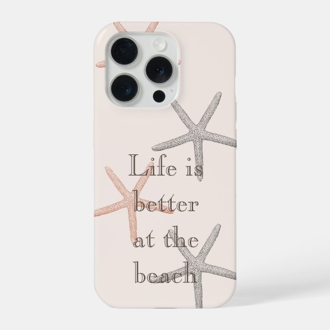 Beach Blue Peach Starfish  iPhone Case (Back)