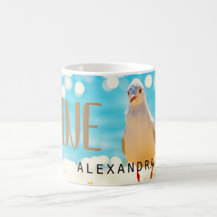 Beach Blue Seagull Personalised Coffee Mug