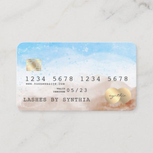 Beach Blue Sky Watercolor Credit Card Style