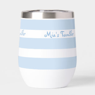 Beach Blue Strp PERSONALIZED Insulated Tumbler Cup