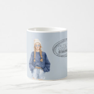 Beach Blue Sweater Short Redhead Coffee Mug