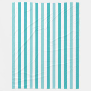 Beach Blue Turquoise Stripes Fleece Blanket